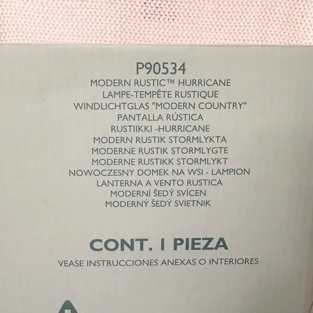 Partylite NIB P90534 Modern Rustic Country Hurricane Glass Candle Holder Retired